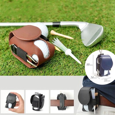 Mini vreckové kožené puzdro na golfové loptičky, prenosné puzdro na golfové loptičky, držiak na pás, miniatúrna taška na golfové loptičky