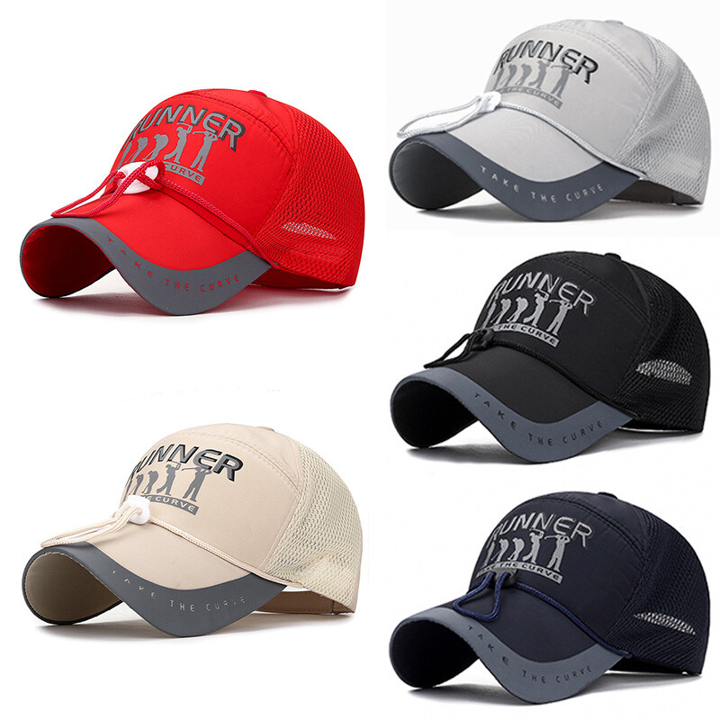 Golf Ženske muške kape Baseball Kape Ljetne Kape s dugim obodom Prozračna zasjenjena kapa otporna na vjetar Reflektirajuća šešir na pruge gorras
