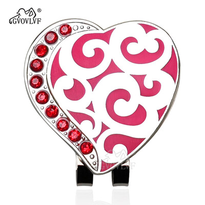 1 τεμάχιο Νέοι μαρκαδόροι Golf LOVE ball μαρκαδόροι Μαγνητικά κλιπ καπέλων με αξεσουάρ Bling Bling τσάντα γκολφ Δώρο για γυναίκες παίκτες γκολφ Ροζ