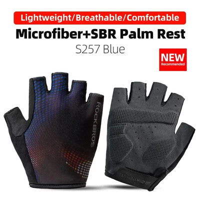 ROCKBROS Ποδηλατικά γάντια Half Finger Αντικραδασμικά Ανθεκτικά στη φθορά αναπνεύσιμα MTB Road Bicycle Gloves Ανδρικά Γυναικεία Εξοπλισμός αθλητικού ποδηλάτου