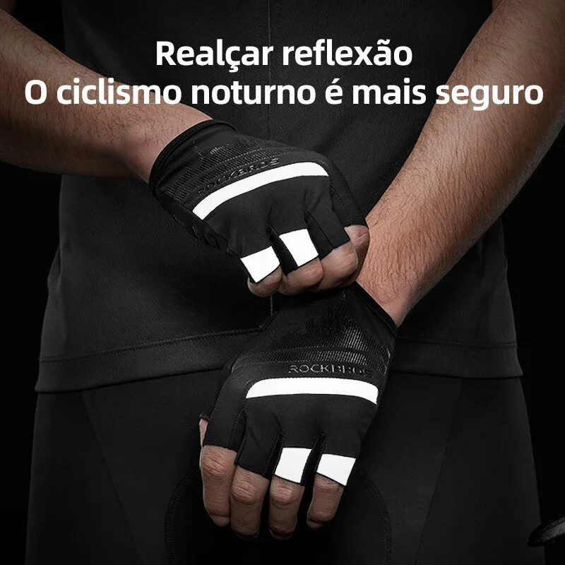 ROCKBROS Ποδηλατικά γάντια Half Finger Αντικραδασμικά Ανθεκτικά στη φθορά αναπνεύσιμα MTB Road Bicycle Gloves Ανδρικά Γυναικεία Εξοπλισμός αθλητικού ποδηλάτου