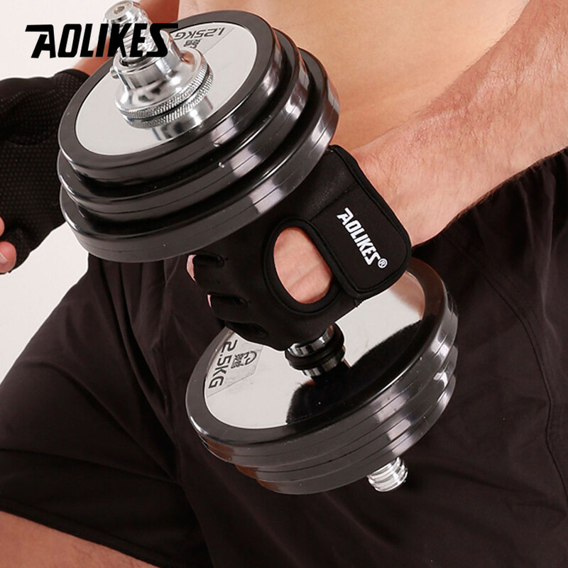 AOLIKES 1 par prozračnih rukavica za vježbanje za dizanje utega Rukavice bez prstiju za vježbanje u teretani za fitness za trening powerliftinga, biciklizam
