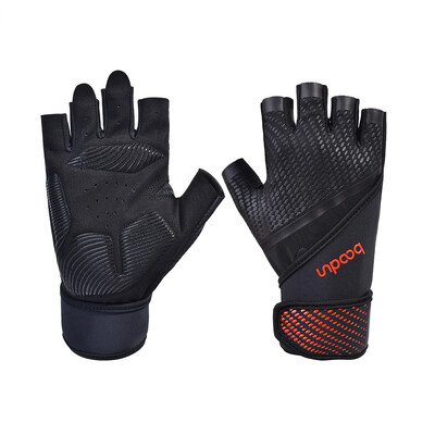 Pro Gym Gloves Mitts Weight Lifting Fitness Sports για Άνδρες Γυναίκες Αντιολισθητικά με Μακρύ Προστασία Καρπού