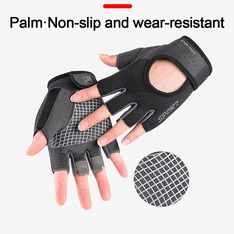 1 par rukavica za dizanje utega Pola prsta Neklizajuće dlanove Fitness trening rukavice s vodoravnom šipkom Oprema s bučicama otporna na habanje