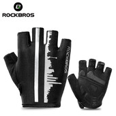ROCKBROS Summer Cycling Half Finger Gloves Αντιολισθητικά αναπνέοντα γάντια ποδηλάτου Ανδρικά Γυναικεία Αντι-ιδρώτα αντανακλαστικά γάντια ποδηλάτου