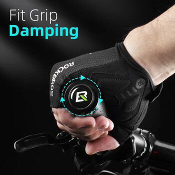 ROCKBROS Summer Cycling Half Finger Gloves Αντιολισθητικά αναπνέοντα γάντια ποδηλάτου Ανδρικά Γυναικεία Αντι-ιδρώτα αντανακλαστικά γάντια ποδηλάτου