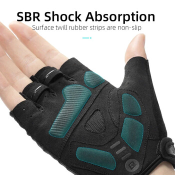 ROCKBROS Summer Cycling Half Finger Gloves Αντιολισθητικά αναπνέοντα γάντια ποδηλάτου Ανδρικά Γυναικεία Αντι-ιδρώτα αντανακλαστικά γάντια ποδηλάτου