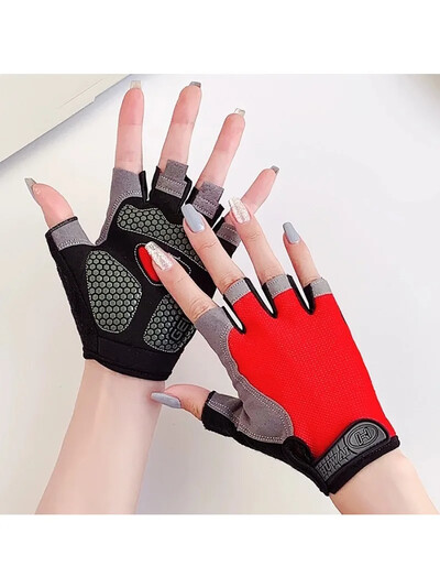 1 ζεύγος γάντια ποδηλασίας, γάντι MTB ποδήλατο μισού δακτύλου, αντιολισθητικό γάντι που απορροφά τους κραδασμούς για γυμναστική για υπαίθρια σπορ για άνδρες γυναίκες