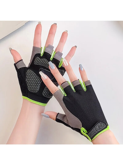 1 ζεύγος γάντια ποδηλασίας, γάντι MTB ποδήλατο μισού δακτύλου, αντιολισθητικό γάντι που απορροφά τους κραδασμούς για γυμναστική για υπαίθρια σπορ για άνδρες γυναίκες