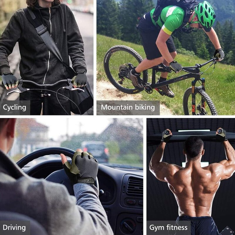 1 ζεύγος γάντια ποδηλασίας, γάντι MTB ποδήλατο μισού δακτύλου, αντιολισθητικό γάντι που απορροφά τους κραδασμούς για γυμναστική για υπαίθρια σπορ για άνδρες γυναίκες
