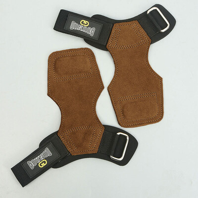 1 Ζεύγος λαβές ανύψωσης βαρών από δέρμα αγελάδας με λουράκι καρπού με προστασία παλάμης, αντιολισθητικά λουριά ανύψωσης για άρση βαρών Deadlifts Pull Ups