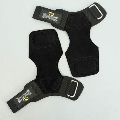 1 Ζεύγος λαβές ανύψωσης βαρών από δέρμα αγελάδας με λουράκι καρπού με προστασία παλάμης, αντιολισθητικά λουριά ανύψωσης για άρση βαρών Deadlifts Pull Ups