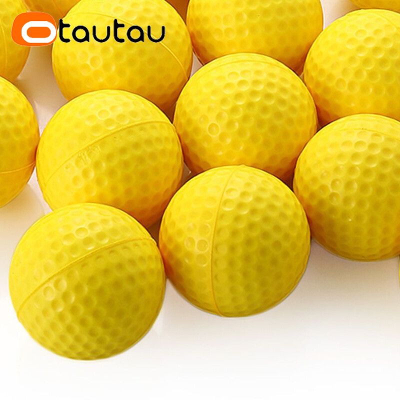 OTAUTAU 10 kom žute loptice za golf od PU pjene promjera 42,6 mm, elastične spužve, vježbanje u zatvorenom prostoru na otvorenom