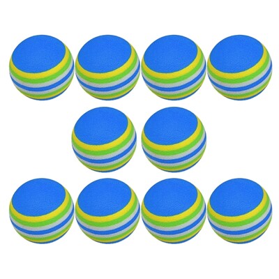 10 vnt vaivorykštės spalvos, minkšta kempinė, treniruojantys smulkinimo kamuoliai Elastingi treniruočių kamuoliai treniruotėms skirtos priemonės golfo kamuoliukų numetimui