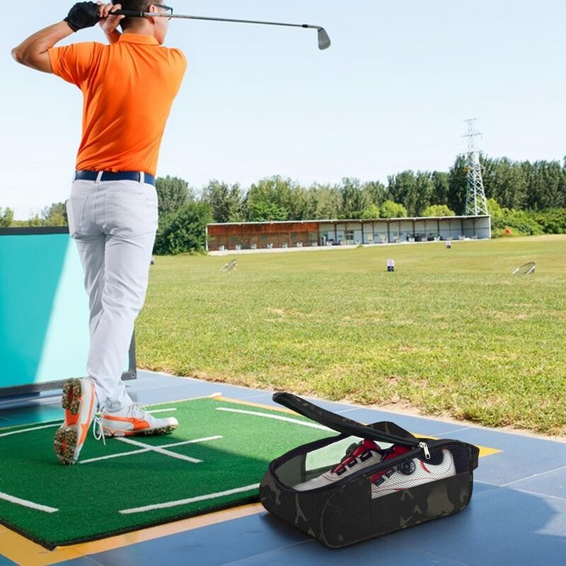 Τσάντα παπουτσιών γκολφ Αθλητική τσάντα παπουτσιών με διπλό φερμουάρ και αερισμό Τσάντες μεταφοράς αθλητικών παπουτσιών Τσάντα αθλητικών παπουτσιών Πτυσσόμενη θήκη ταξιδιού για παπούτσια