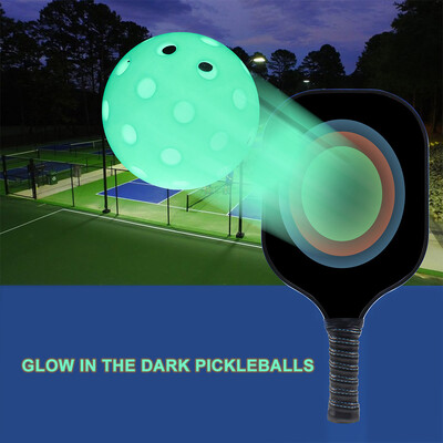 6 Pack Light Up Pickleball bumbas, 74 MM, 40 caurumi iekštelpu āra marinēšanas bumbiņas, kas ir elastīgas un izturīgas iesācēju praksei