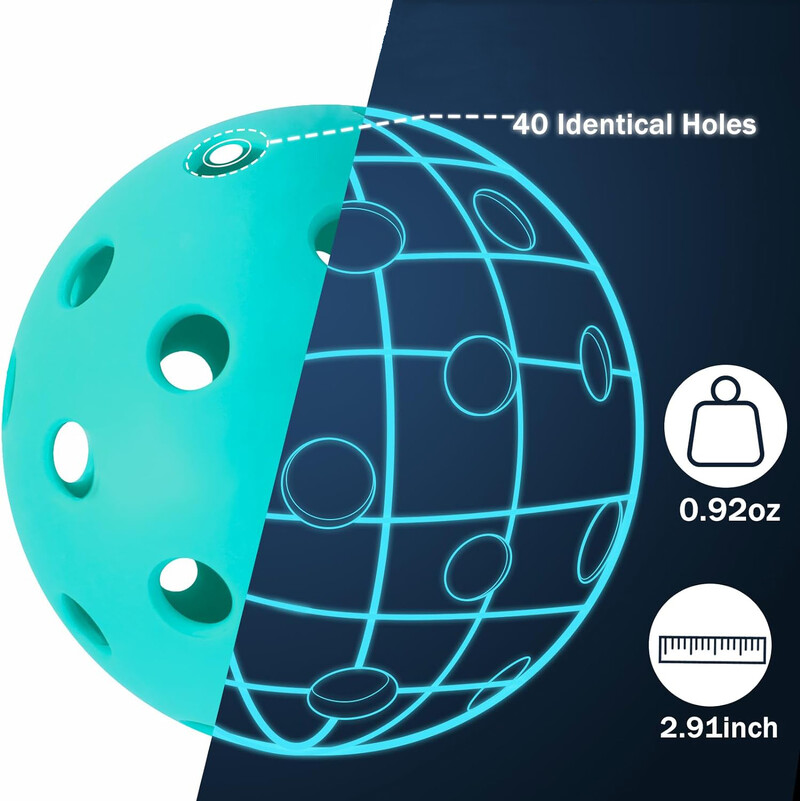 6 pakuotės šviesūs 74 mm marškinėlių kamuoliukai su 40 skylių vidaus lauke, elastingi ir patvarūs pradedantiesiems