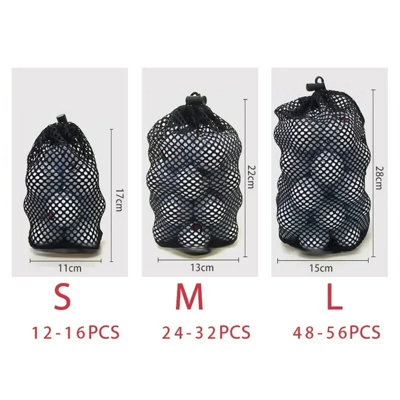 Tvirtas traukiamas tinklinis golfo tinklinis krepšys Stalo teniso nailono laikymo kamuoliukų maišelis Golfo kamuoliukų nešiojimo laikiklis Organizatorius golfo priedai