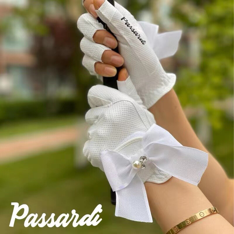 Γάντια γκολφ με ανοιχτά δάχτυλα Lady`s και τα δύο χέρια, αναπνεύσιμα, ανθεκτικά στη φθορά, προμήθειες γκολφ για αριστερά και δεξιά