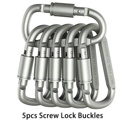 4PCS Комплект карабини за ключове Къмпинг Survival EDC Outdoor Keychain Clip Alloy Aluminum Tactical Caribiner Hook Karabiners