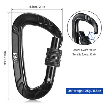 4 бр. 12KN Wiregate/Twist Locking Carabiner Snag Free Carabiner Steel Spring Clip Лек хамак Swing Clip Оборудване