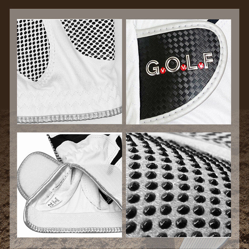 1gab golfa cimdi vīriešiem sievietēm kreisā labā roka GvOvLvF Pilnīgi jauni Auduma likras sporta cimdi pāris golfa spēlētāja dāvana zili balti