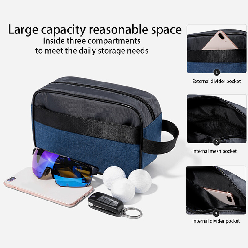 Αξεσουάρ Golf Valuables Pouch Organizer με ιμάντα μεταφοράς Μεγάλης χωρητικότητας Αξεσουάρ γκολφ Τσάντα χειρός με φερμουάρ Τσάντα για μπάλα του γκολφ