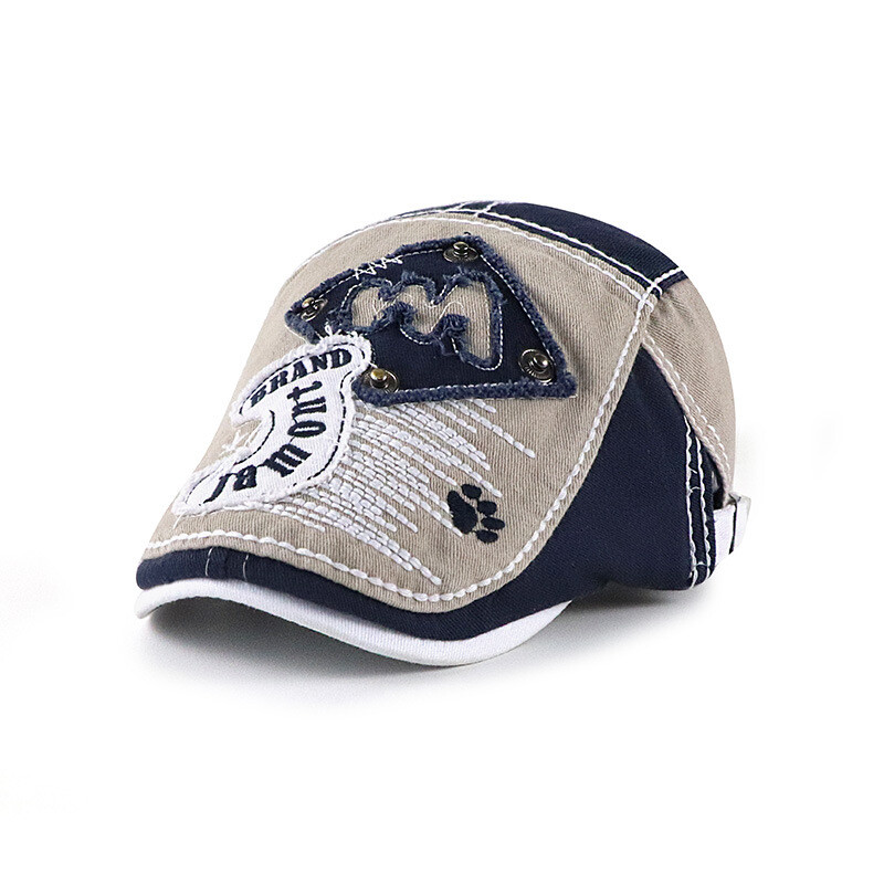 Jamont britų Boinas medvilnė, skalbta vaikiška kepurė Baret berniukams mergaičių kūdikiams tapytojo smailūs akių uždangalai Bere vaikams beretė 52 cm