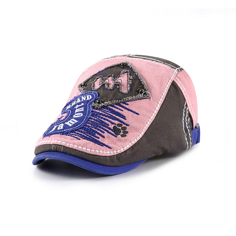 Jamont britų Boinas medvilnė, skalbta vaikiška kepurė Baret berniukams mergaičių kūdikiams tapytojo smailūs akių uždangalai Bere vaikams beretė 52 cm