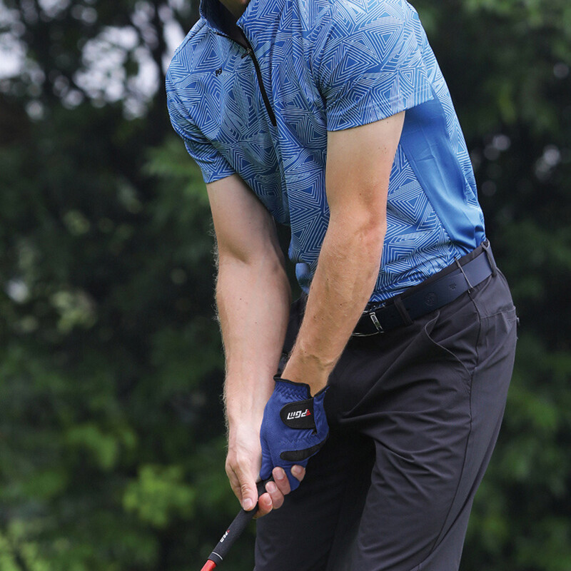 PGM Vyriškos golfo pirštinės Mėlynos Superfiber Cloth Sportinės Rankinės Pirštinės Dėvėkite Vienos kairiosios dešinės rankos kvėpuojančios Slidinėjančios pirštinės ST004