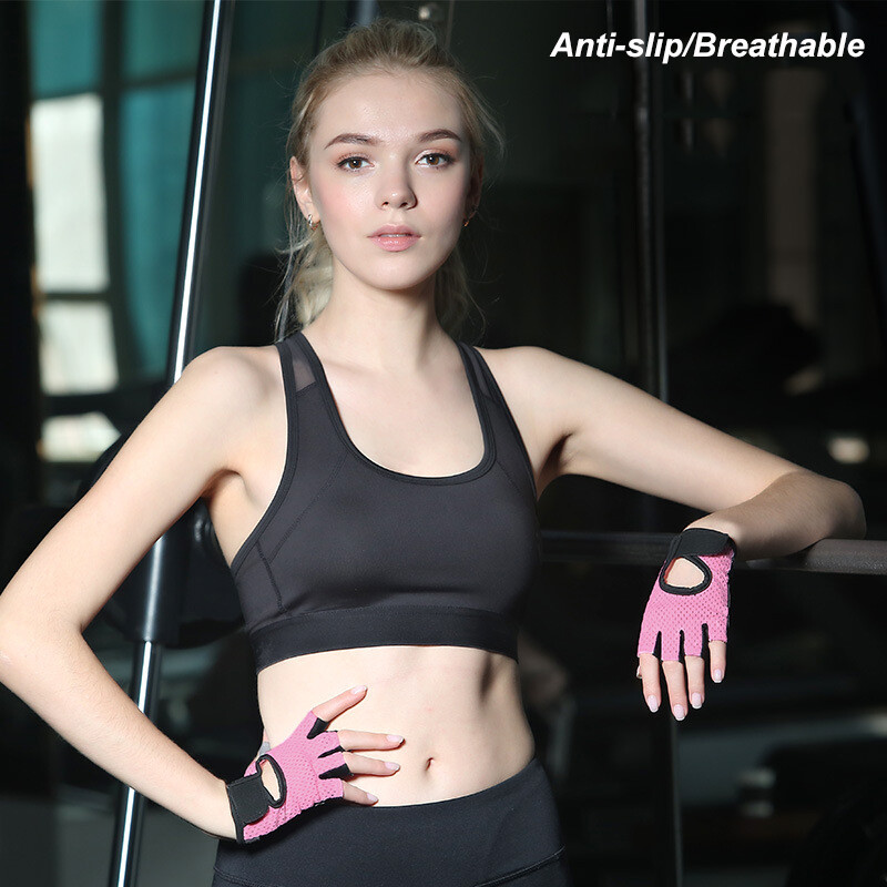 Sporto salės kūno rengybos pirštinės Svorio kilnojimo pirštinės Moteriškos Vyriškos Crossfit treniruotės Kultūrizmo pirštinės Puspirščio rankų apsauga porai