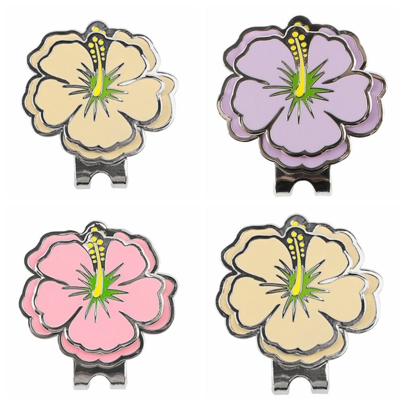 1 kom. Novi marker za golf lopticu, ružičasti cvjetni uzorak, magnetski marker od legure, prikladan za golf kapu, dodaci za golf, poklon za djevojčice i žene