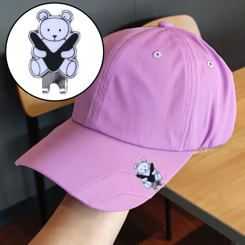 Kopča za šešir s uzorkom medvjeda, magnetski marker, personalizirana kopča za kapu za golf, otporna na hrđu, izdržljiva kopča za šešir za golf, marker za lopticu, oprema za golf