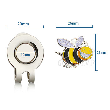 1 бр. Сладка щипка за шапка за голф Honeybee с анимационна форма Магнитен маркер за топка за голф Аксесоар за голф Подарък за жени, мъже и голфъри Ново