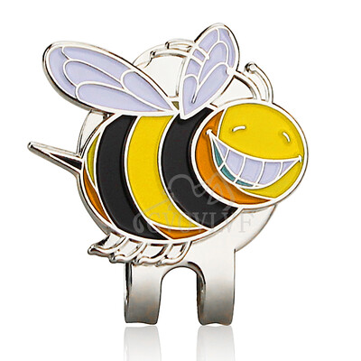 1 gab Cute Honeybee golfa cepures klips karikatūras formas magnētisks golfa bumbiņu marķieris golfa aksesuāru dāvana sievietēm vīrietim un golfa spēlētājiem Jauns