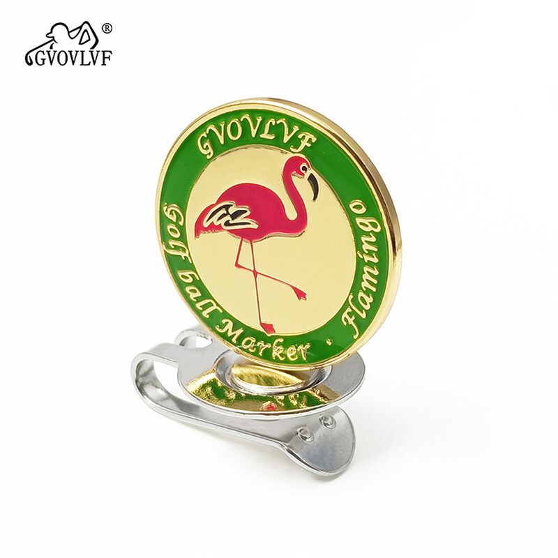 1 ks golfové fixky na golfové loptičky s plameňákovým vzorom, klip na golfovú čiapku v kreslenom tvare, magnetická fixka na golfové loptičky, golfové príslušenstvo, darček GVOVLVF