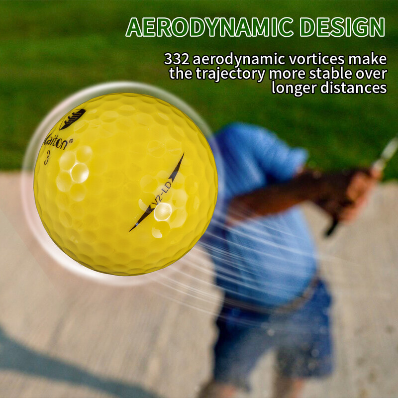 Caiton 12 vnt spalvotų golfo kamuoliukų, daugiasluoksnis dizainas, padidintas skrydžio atstumas, sukimosi valdymas, didelis siūbavimo greitis, patvarus dangtelis.