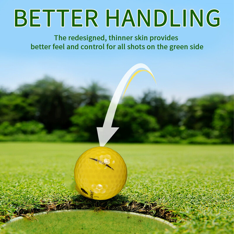 Caiton 12 vnt spalvotų golfo kamuoliukų, daugiasluoksnis dizainas, padidintas skrydžio atstumas, sukimosi valdymas, didelis siūbavimo greitis, patvarus dangtelis.