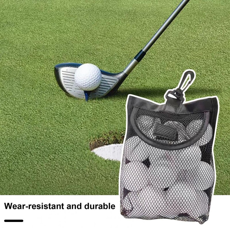 Golfová sieťovaná taška s upevňovacou páskou, veľkokapacitná golfová sieťovaná taška, vnútorné a vonkajšie športy, puzdro na golfové loptičky, príslušenstvo