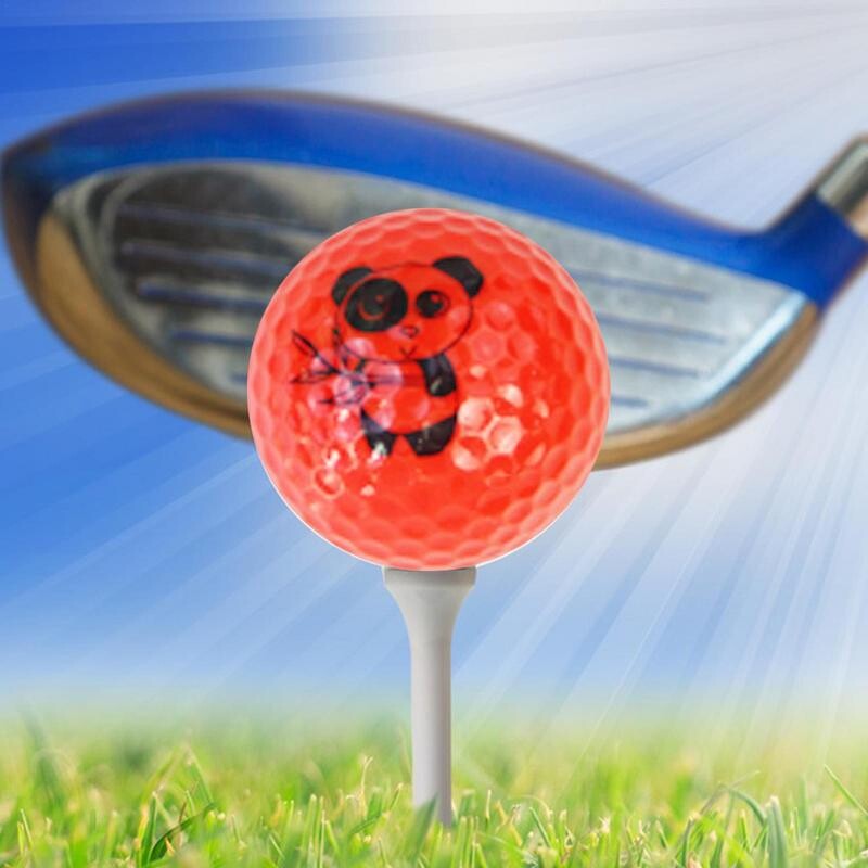 3 vnt Juokingi golfo kamuoliukai, golfo akį traukiantys pratybų atstumo kamuoliai su mielais pandos rašto golfo priedais