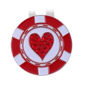 Κλιπ μαρκαδόρου με στιβαρό μοτίβο καρδιάς Μαγνητικό κλιπ μαρκαδόρου για μπάλα του γκολφ στο καπάκι του γκολφ Δώρο Κόκκινο