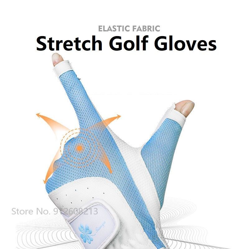 TTYGJ 1 ζευγάρι Γυναικεία αναπνέοντα γάντια γκολφ χωρίς δάχτυλα Γυναικεία αριστερό δεξί γάντια γκολφ Κομψά γάντια οδήγηση πεζοπορία κωπηλασία