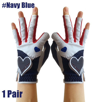 Mănuși de golf Femei Doamne Pereche Piele rece Ambele mâini Vară Flore Colorate Respirabile pentru Mănuși Antiderapante 1 Pereche