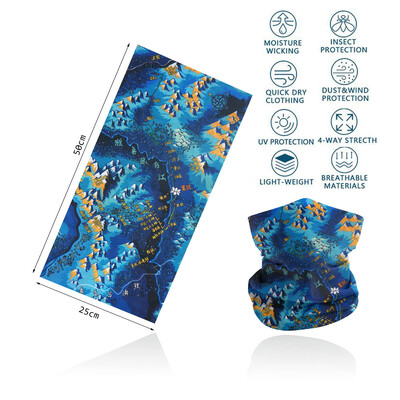 Táj mintás arc nyakkallér, kültéri táj, nyomott bandana női túrasál férfi hegymászó fejfedő porálló arcmaszk