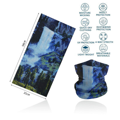 Táj mintás arc nyakkallér, kültéri táj, nyomott bandana női túrasál férfi hegymászó fejfedő porálló arcmaszk
