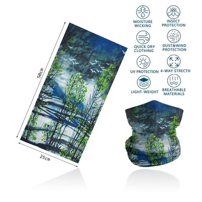 Táj mintás arc nyakkallér, kültéri táj, nyomott bandana női túrasál férfi hegymászó fejfedő porálló arcmaszk