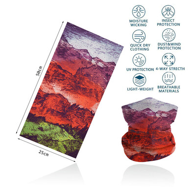 Táj mintás arc nyakkallér, kültéri táj, nyomott bandana női túrasál férfi hegymászó fejfedő porálló arcmaszk