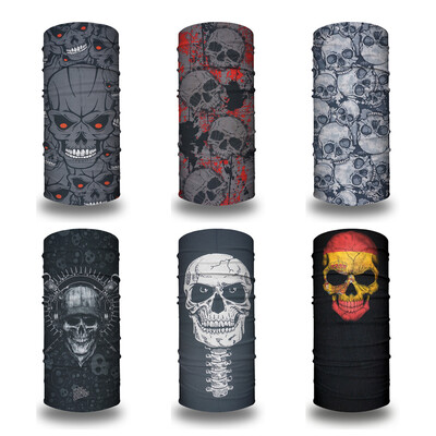 Skull Face Bandana jalgrattasõiduks Matkamiseks Kalapüügiks UV-kaitse Quickdry Neck Gaiter Mehed Naiste Skelett Trükitav pearät Balaclava