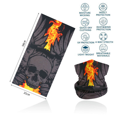 Skull Face Bandana για Ποδηλασία Πεζοπορία Ψάρεμα Προστασία από υπεριώδη ακτινοβολία Quickdry Neck Gaiter Άνδρες Γυναικείες Εκτύπωση Σκελετού Μαντίλι κεφαλιού Balaclava