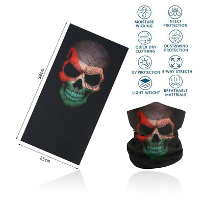 Skull Face Bandana για Ποδηλασία Πεζοπορία Ψάρεμα Προστασία από υπεριώδη ακτινοβολία Quickdry Neck Gaiter Άνδρες Γυναικείες Εκτύπωση Σκελετού Μαντίλι κεφαλιού Balaclava